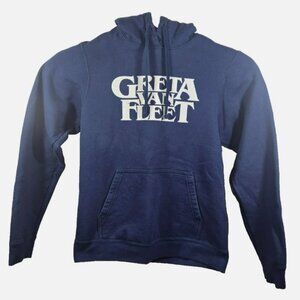 Greta Van Fleet Band Merch Hoodie Navy Blue Women's Size Small Top Music Apparel